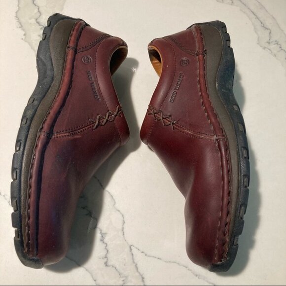 RED WING Sz 6 Leather Round Squarish Slip On Loafers Shoes - Picture 4 of 12